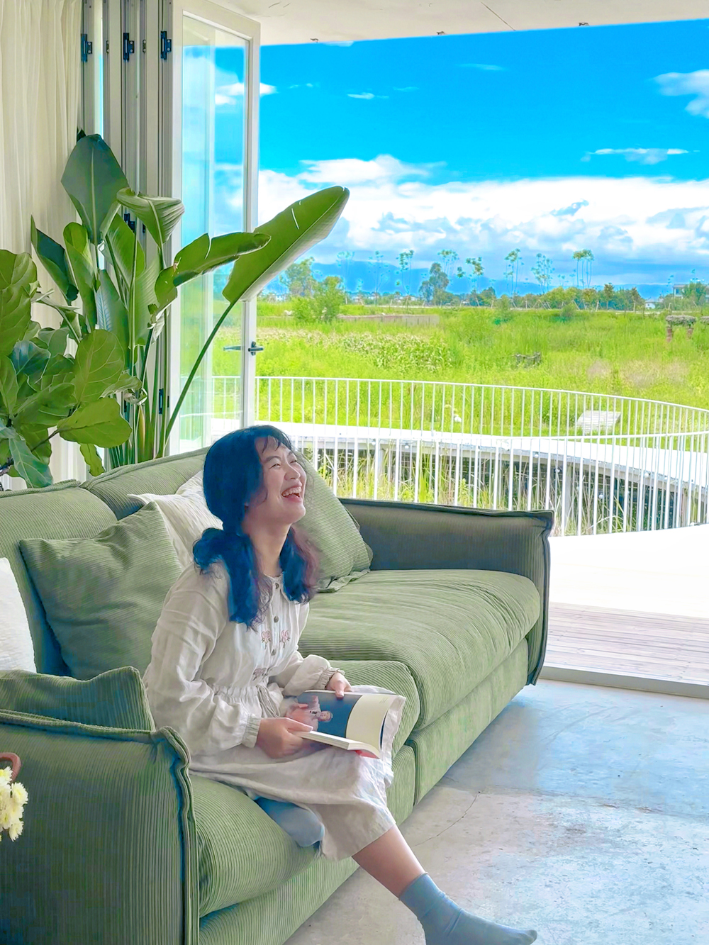 Sofa màu xanh cổ điển 206063A