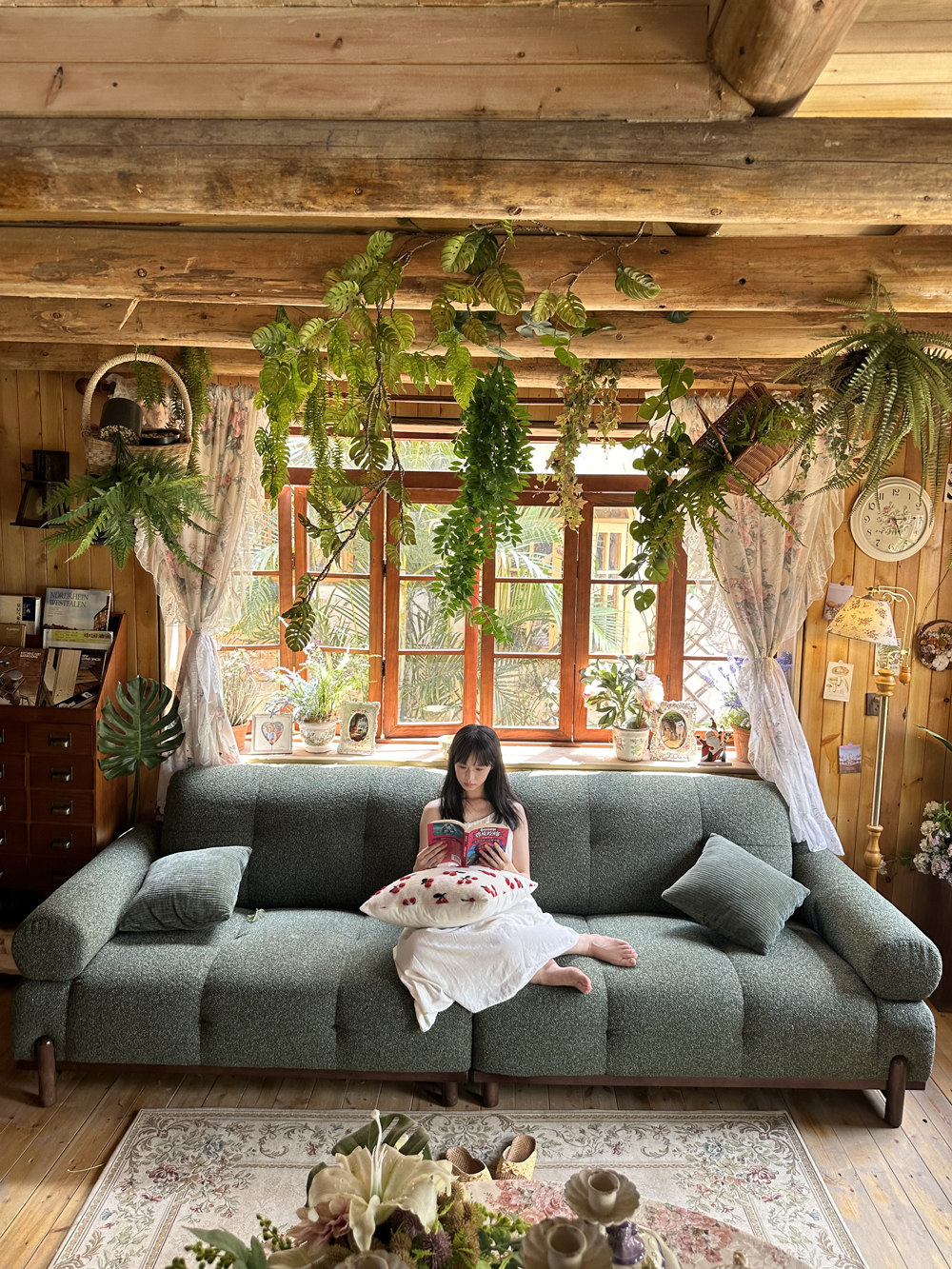 Sofa xanh rêu 210019A